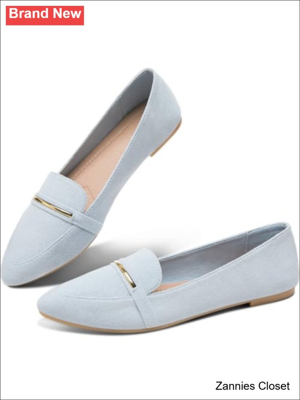 ✨ Pointy Toe Loafer Flat Comfortable Faux Suede Work Shoes Cute Penny Loafer